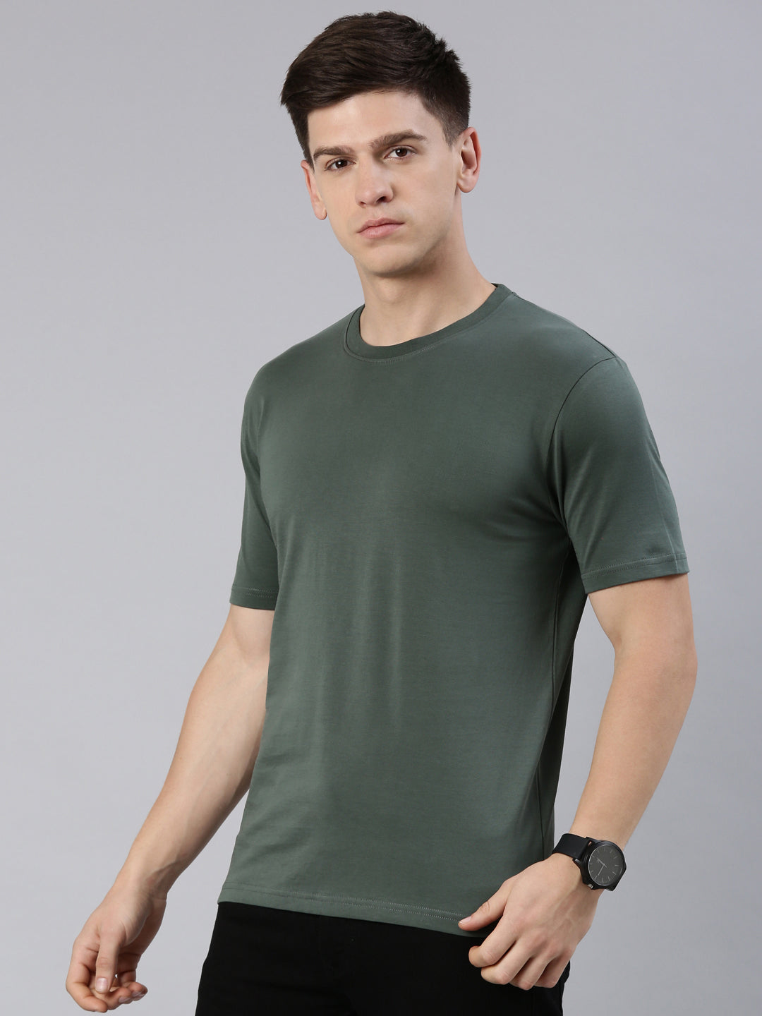 Kivofa Heritage Round Neck Majestic Forest green | Supima Cotton Luxury