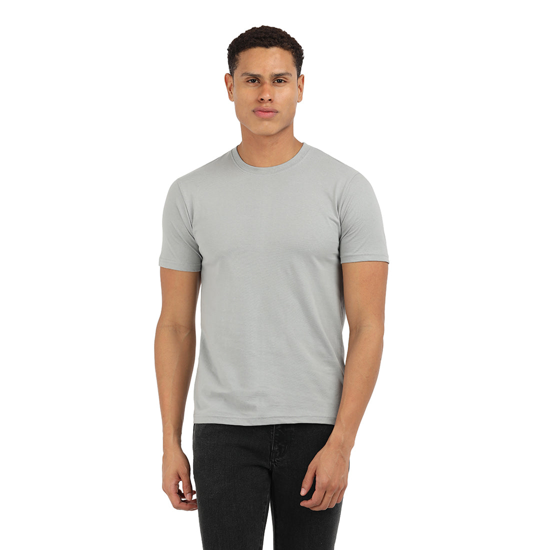 Ash Grey Crew T-Shirt – Classic Round Neck Premium Cotton | KIVOFA