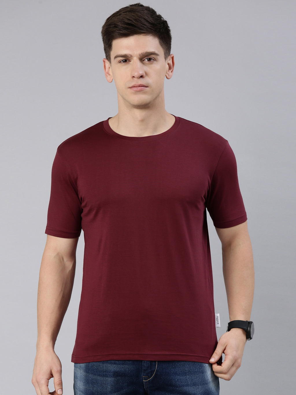 Kivofa Round Neck Royal Wonder Wine | Premium Supima Cotton