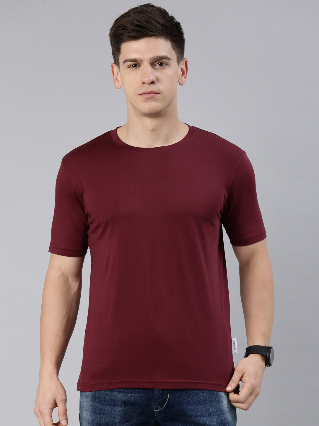 Kivofa Round Neck Royal Wonder Wine | Premium Supima Cotton