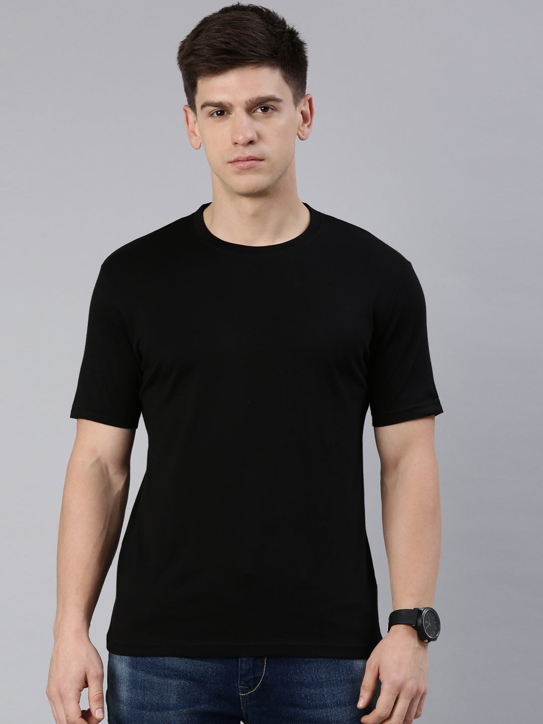 Kivofa Round Neck Supreme Onyx Black | Premium Supima Cotton
