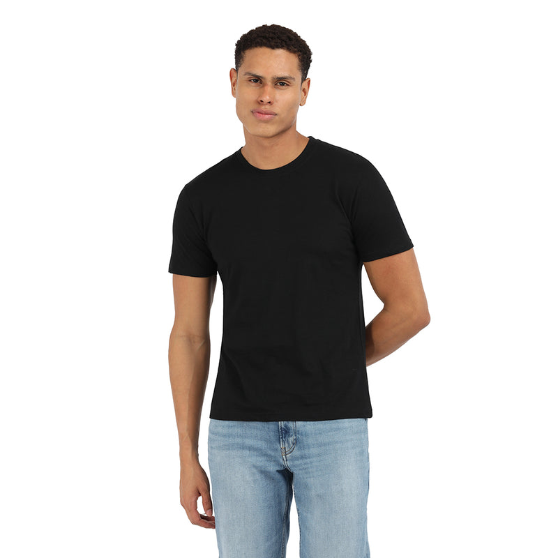 Premium Cotton Onyx Black Crew T-Shirt – KIVOFA Luxury Collection