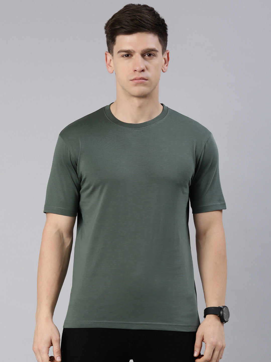 Kivofa Heritage Round Neck Majestic Forest green | Supima Cotton Luxury