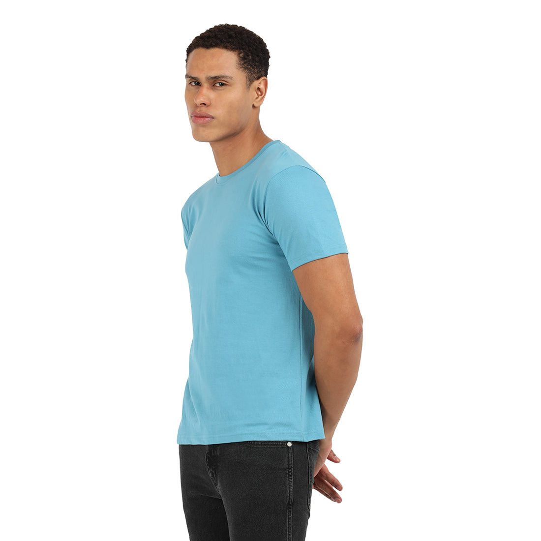 Soft Cotton Supreme Norse Blue Crew T-Shirt – KIVOFA Luxury