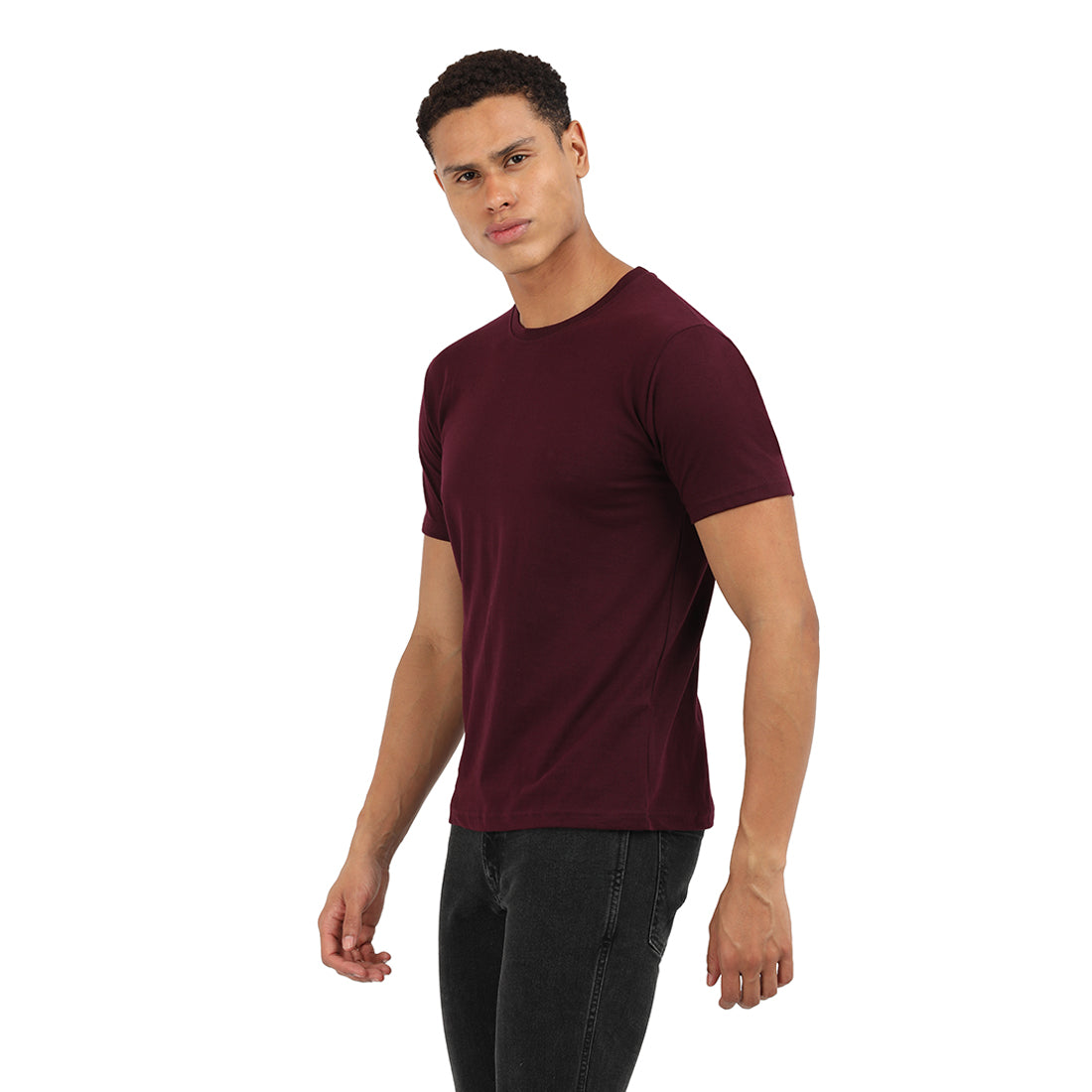 Regal Cranberry Crew T-Shirt – Premium Cotton | KIVOFA Luxury
