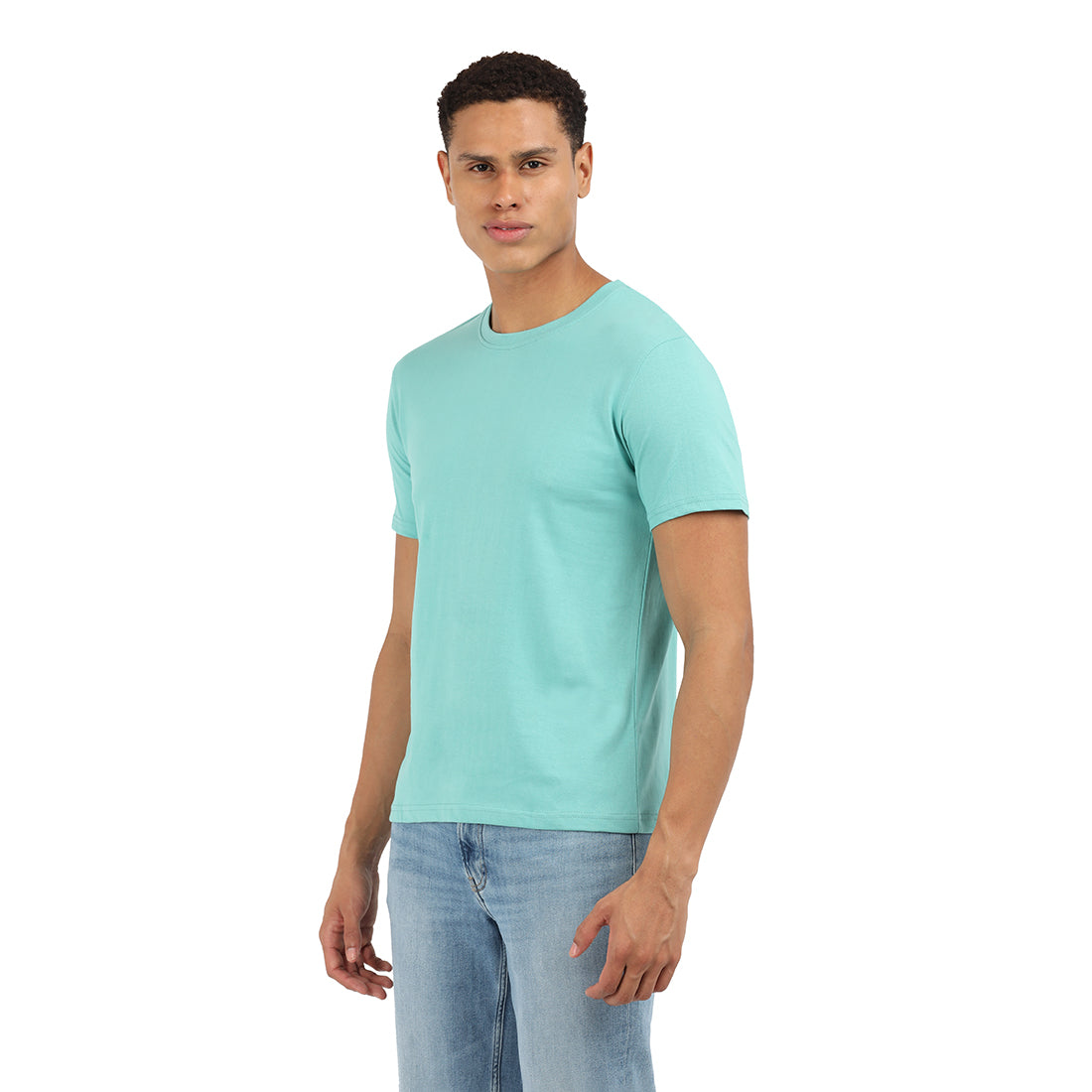 Everyday comfortable cotton Signature Dusty Turquoise Crew