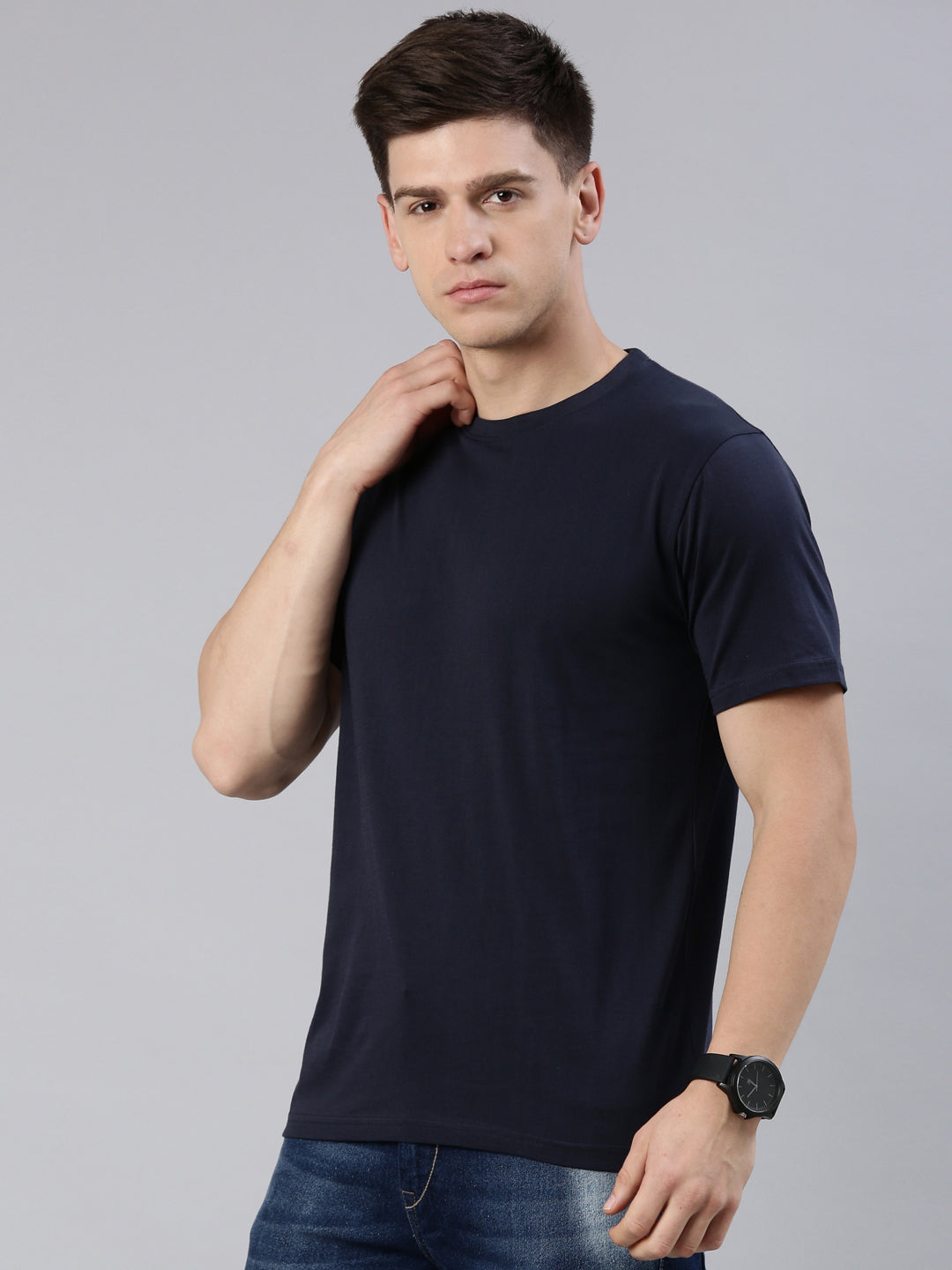 Kivofa Round Neck Prestige Nautical Navy | Premium Supima Cotton