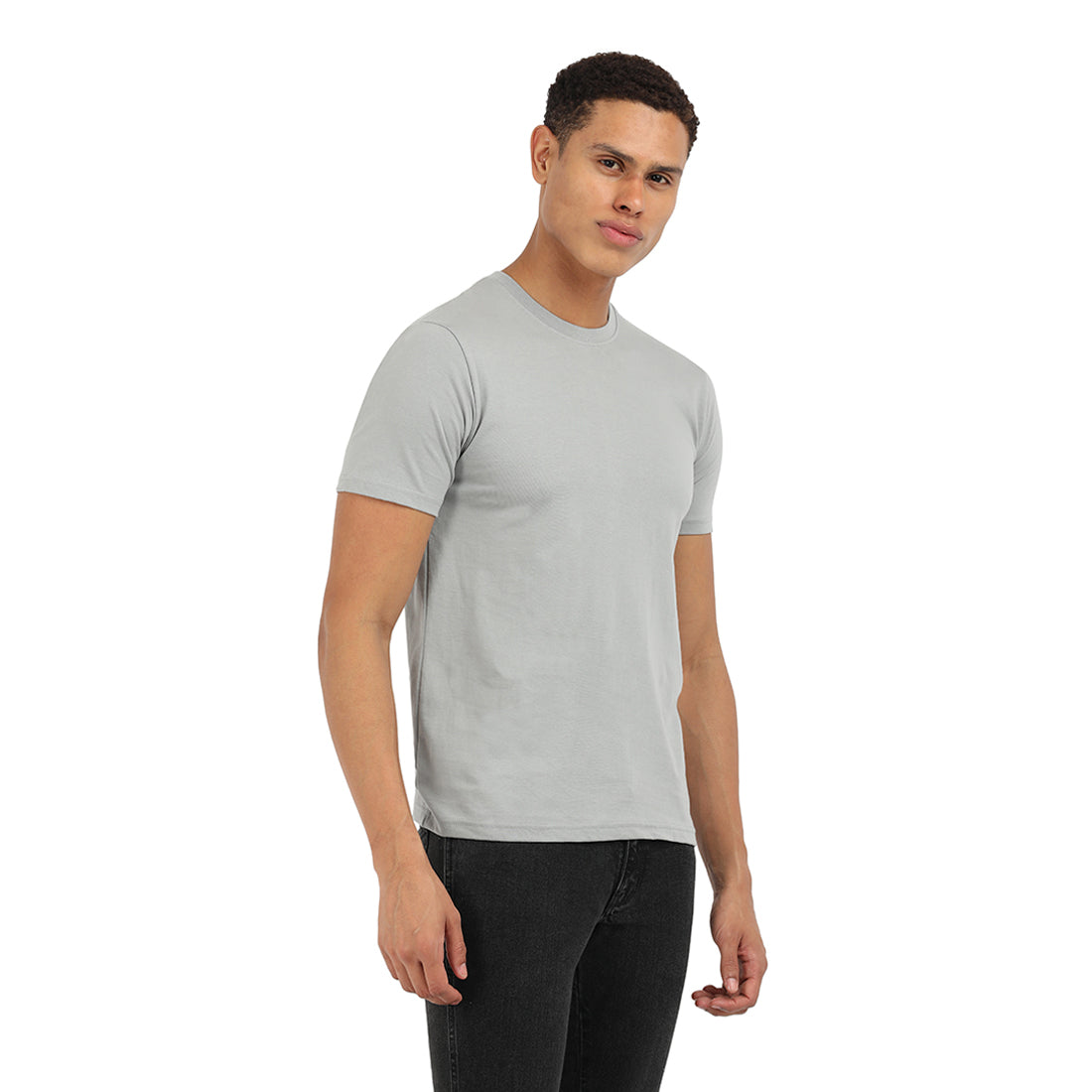 Ash Grey Crew T-Shirt – Classic Round Neck Premium Cotton | KIVOFA