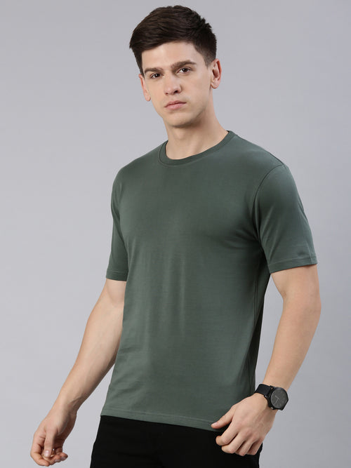 KIVOFA Heritage Majestic Forest Green Supima Cotton T-Shirt | Premium Luxury Crew Neck