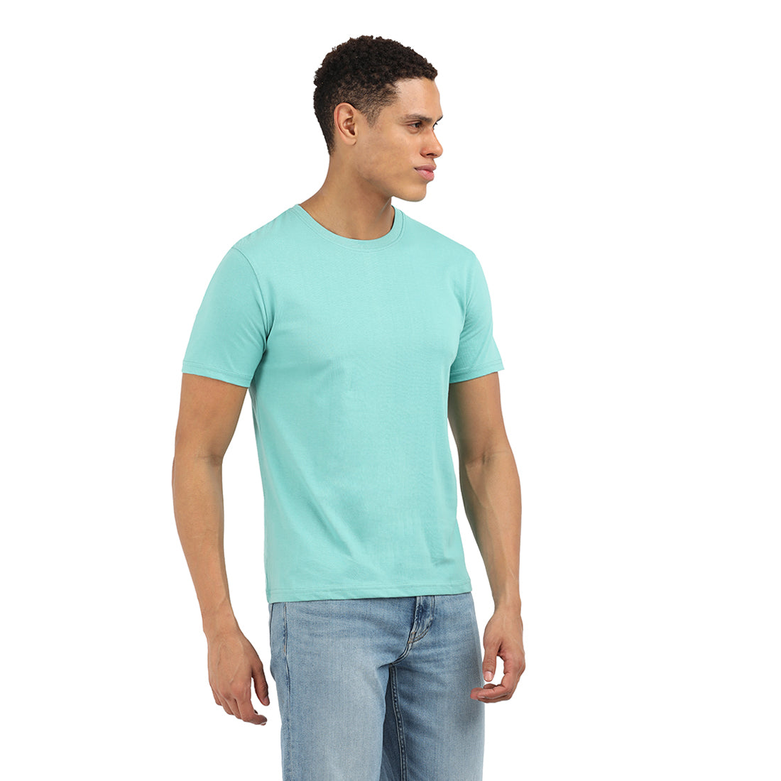 Everyday comfortable cotton Signature Dusty Turquoise Crew