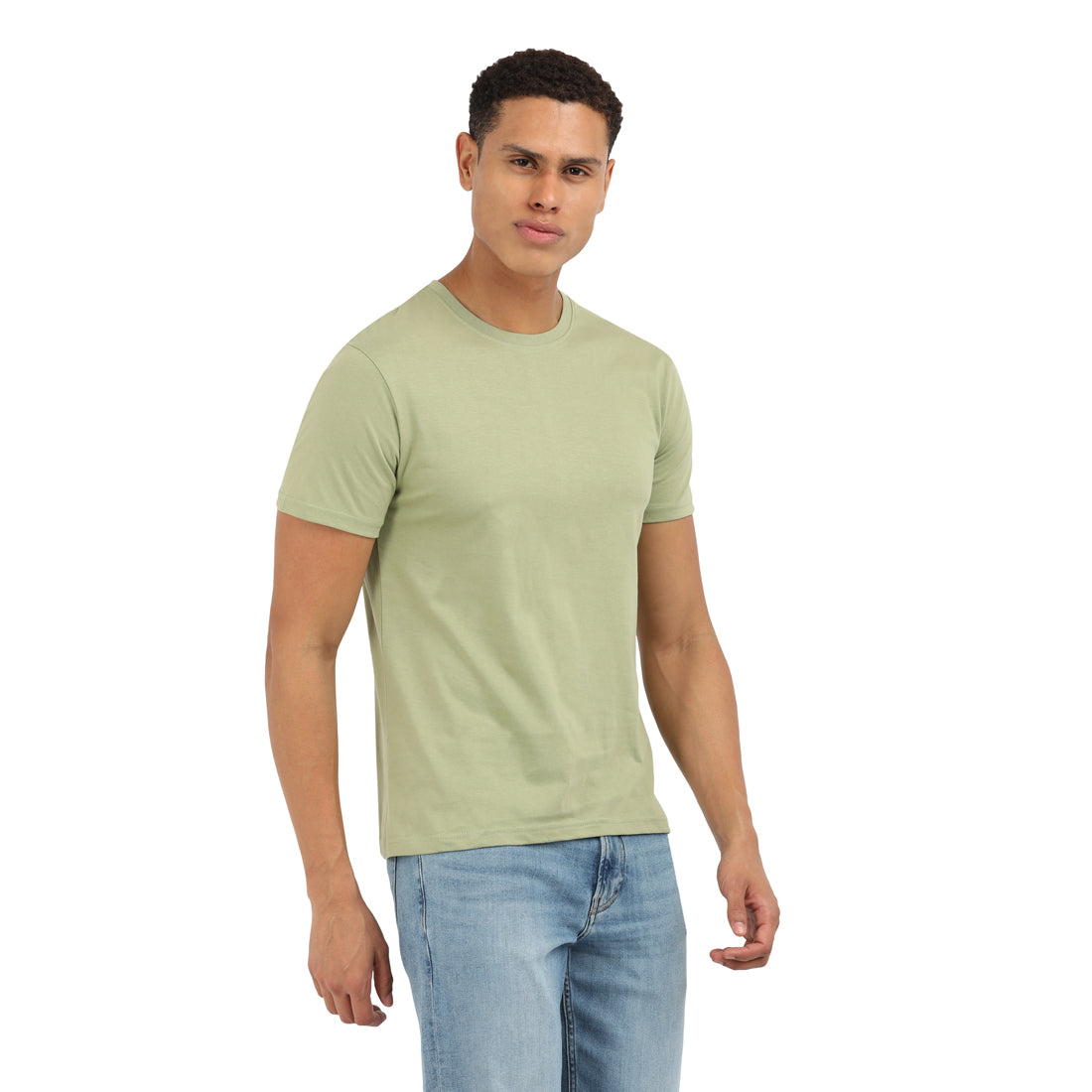 Elite Mint Sage Crew T-Shirt – Soft Premium Cotton | KIVOFA Luxury