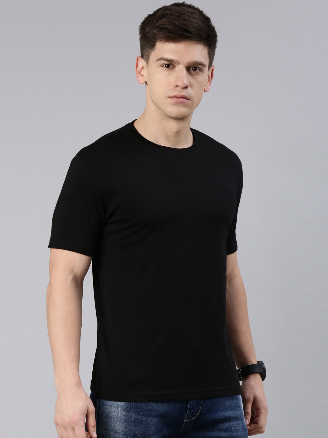Kivofa Round Neck Supreme Onyx Black | Premium Supima Cotton