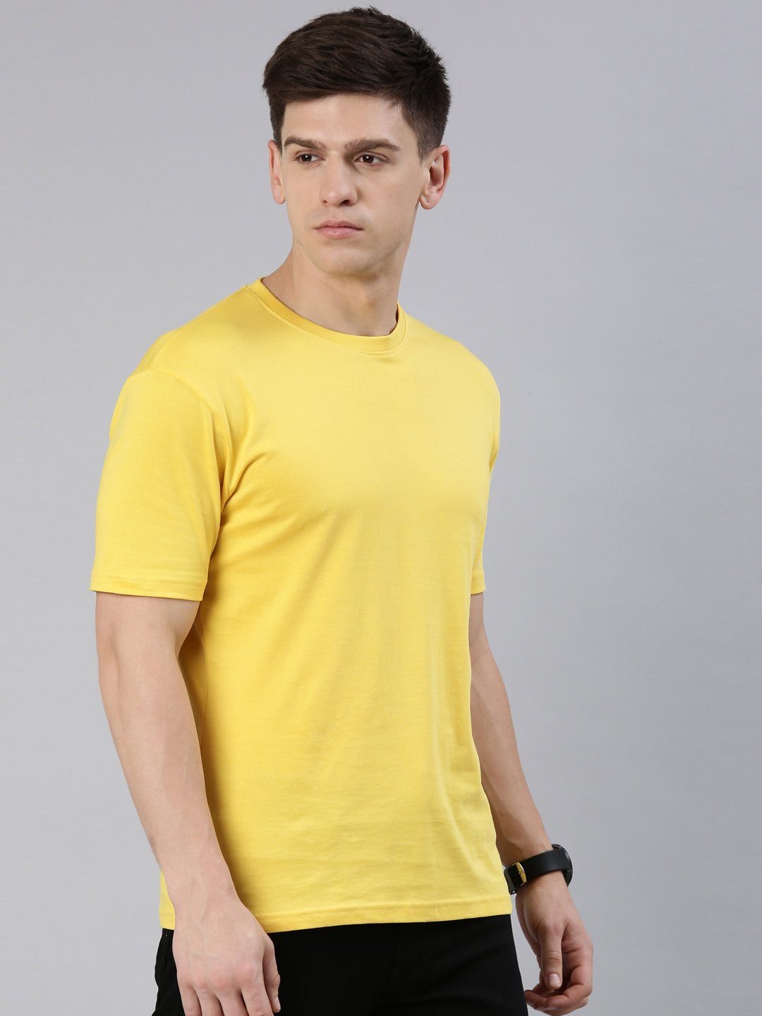 Kivofa Heritage Round Neck Deluxe Sunny Yellow | Luxury Supima Cotton T-Shirt