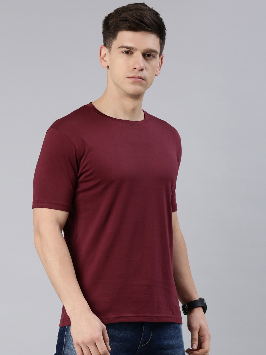 Kivofa Round Neck Royal Wonder Wine | Premium Supima Cotton