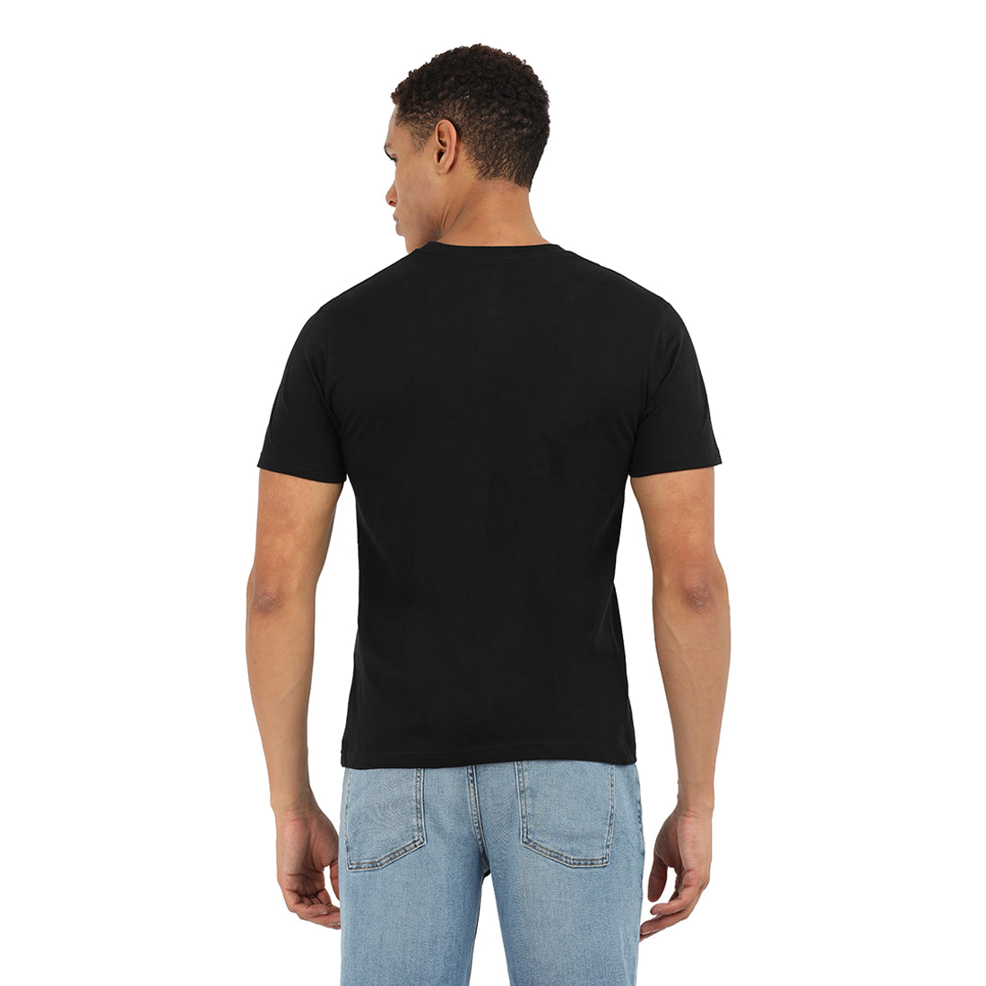 Premium Cotton Onyx Black Crew T-Shirt – KIVOFA Luxury Collection