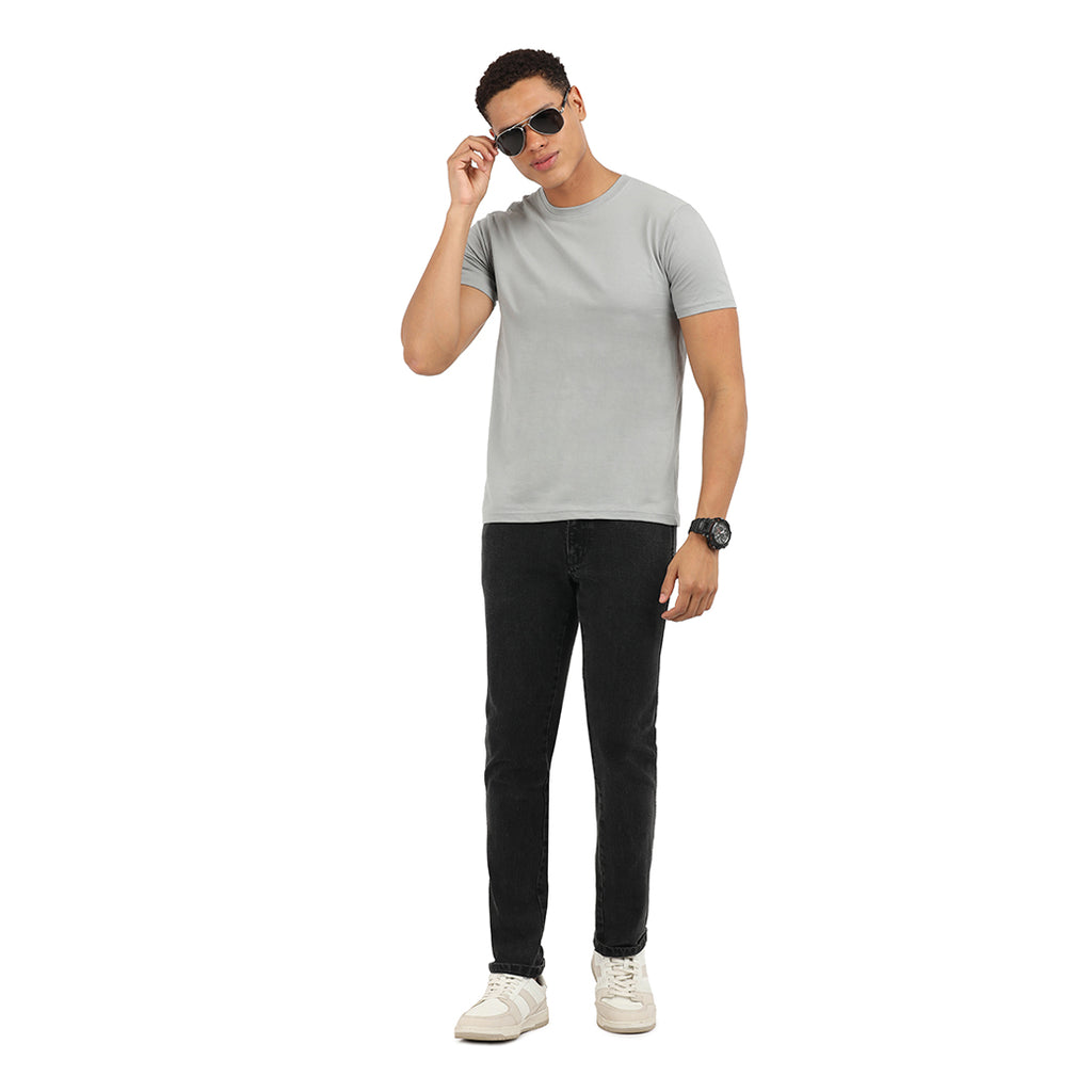 Ash Grey Crew T-Shirt – Classic Round Neck Premium Cotton | KIVOFA