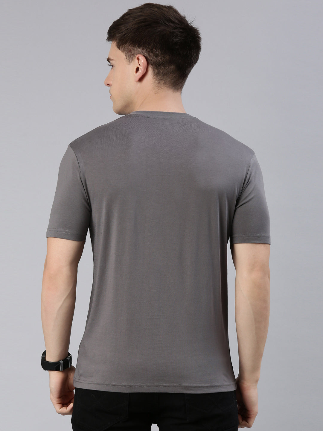 Supima Cotton Graphite Grey V-Neck T-Shirt – Minimalist Premium Wear by Kivofa