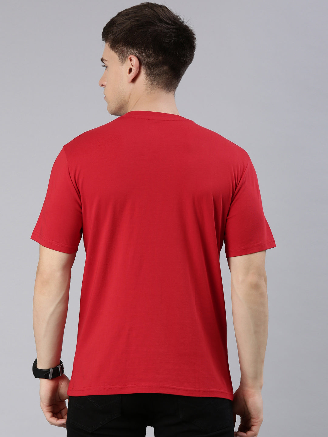 Men’s Supima Cotton Round Neck T-Shirt – Half Sleeve, Red – Ultra Soft & Breathable