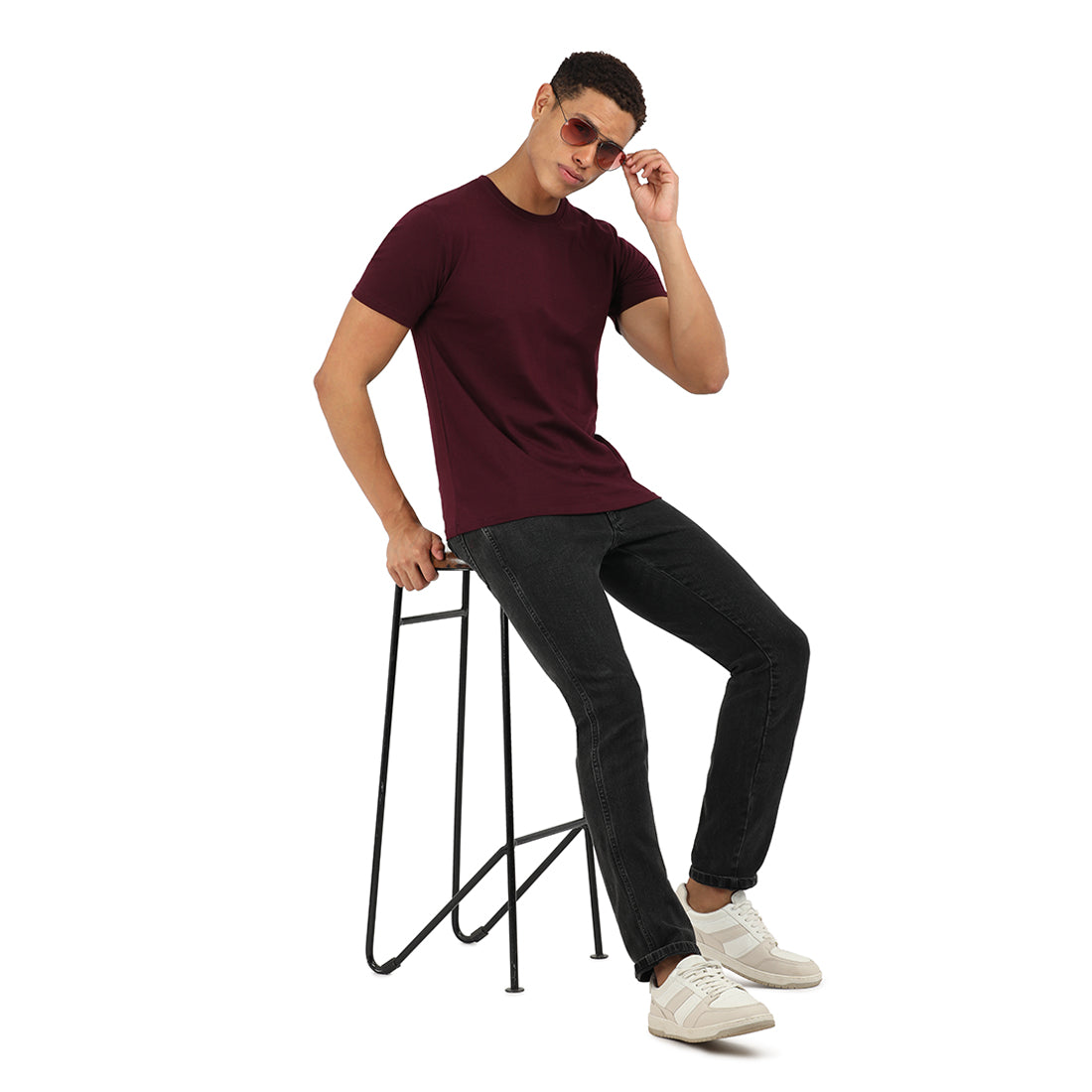 Regal Cranberry Crew T-Shirt – Premium Cotton | KIVOFA Luxury