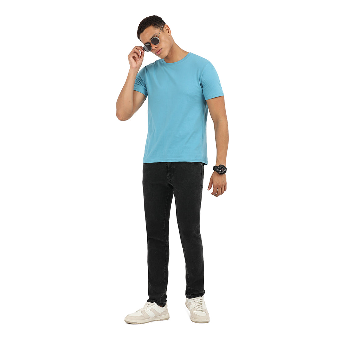 Soft Cotton Supreme Norse Blue Crew T-Shirt – KIVOFA Luxury