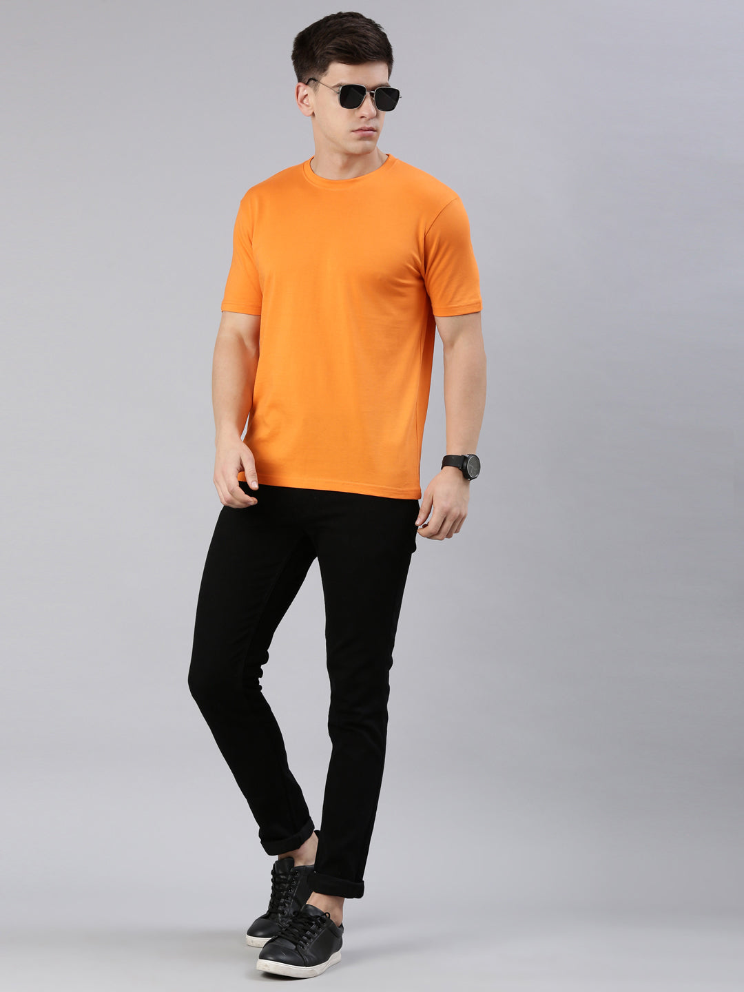 Kivofa Heritage Round Neck Radiant Sunburst | Supima Cotton Luxury