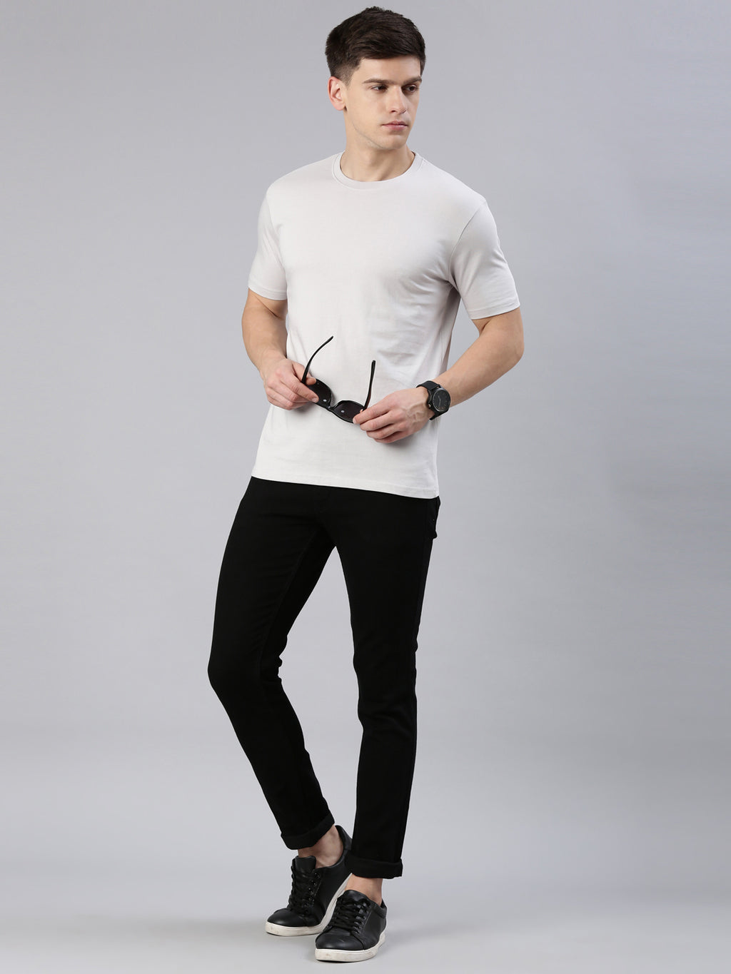 Kivofa Heritage Round Neck Urban Grey | Supima Cotton Luxury
