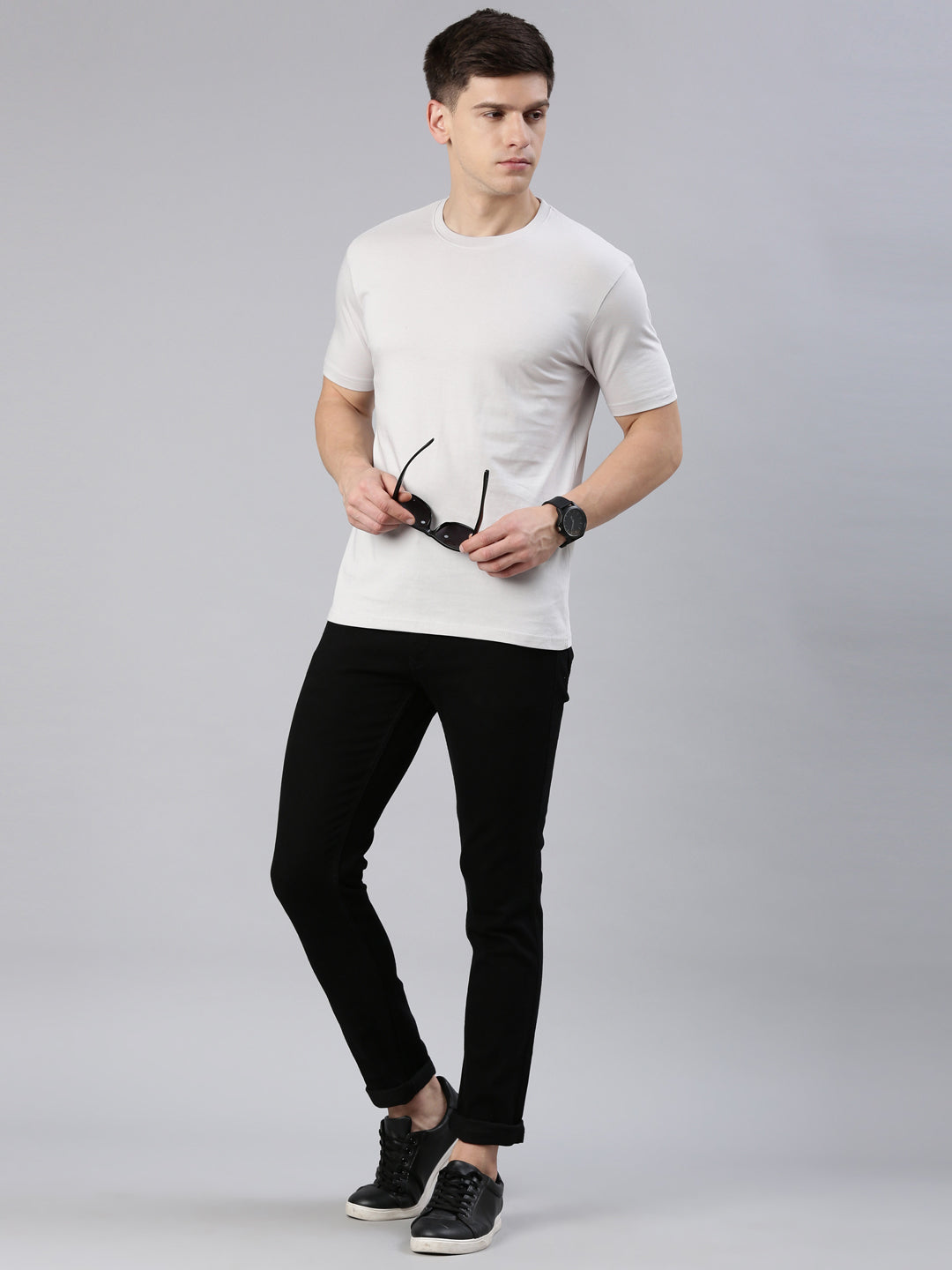 Kivofa Heritage Round Neck Urban Grey | Supima Cotton Luxury