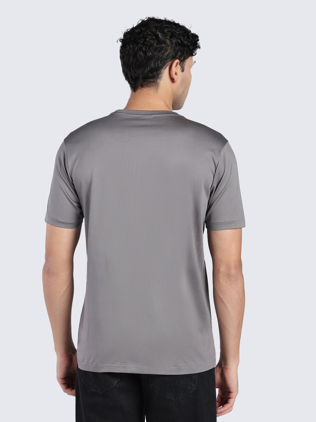 Pima Cotton T-Shirt for Men – Round Neck- Half Sleeve- Grey