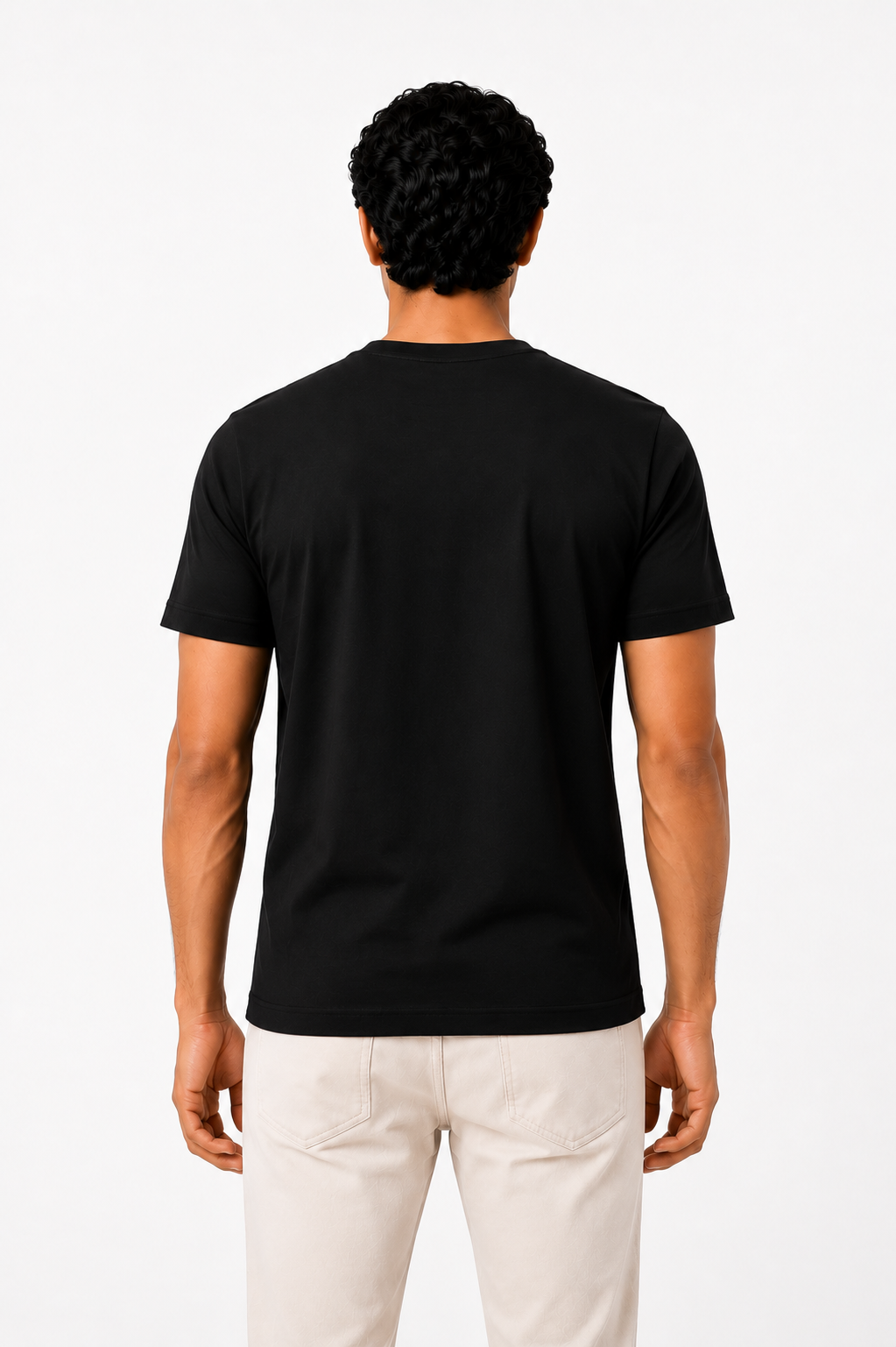 Premium Pima Cotton T-Shirt for Men – Half Sleeve Round Neck-Black