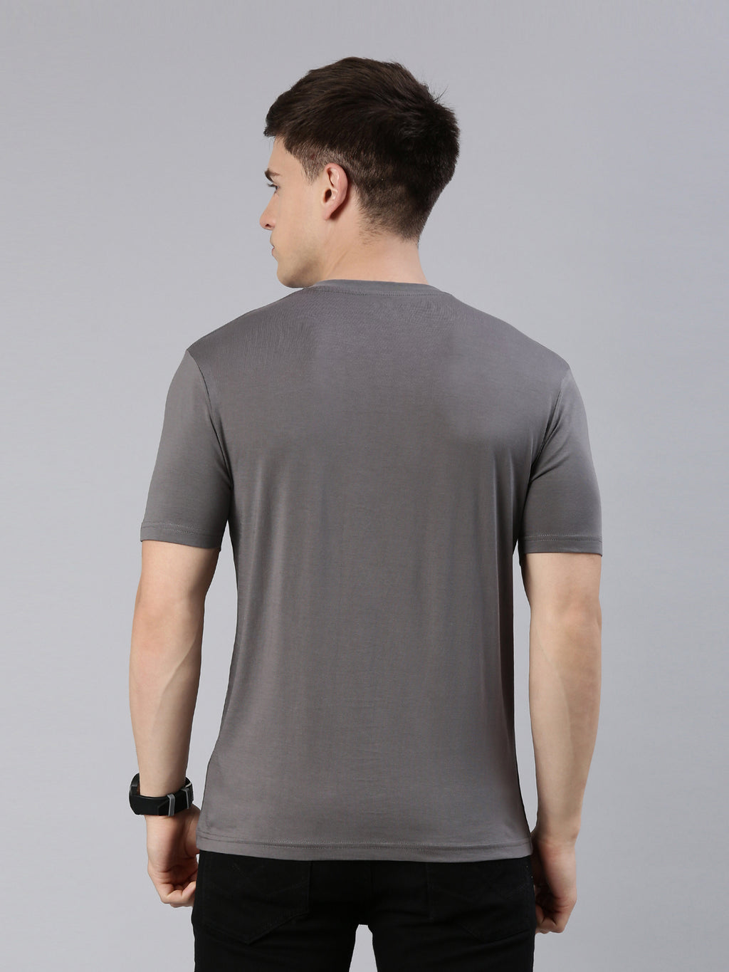 Supima Cotton Graphite Grey V-Neck T-Shirt – Minimalist Premium Wear by Kivofa
