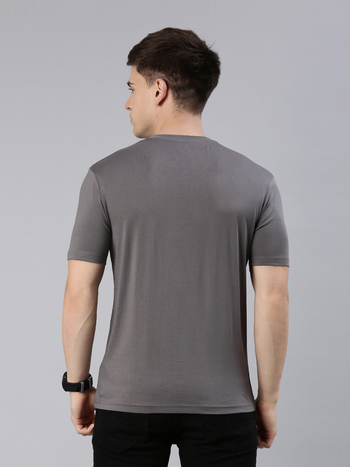 Supima Cotton Graphite Grey V-Neck T-Shirt – Minimalist Premium Wear by Kivofa