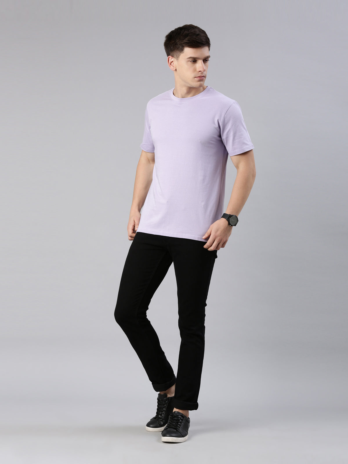 Soft Cotton Round Neck Half Sleeve T-Shirt – KIVOFA  Lavender