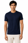 Men's Pima Cotton Round Neck- Half Sleeve T-Shirt – Navy Blue