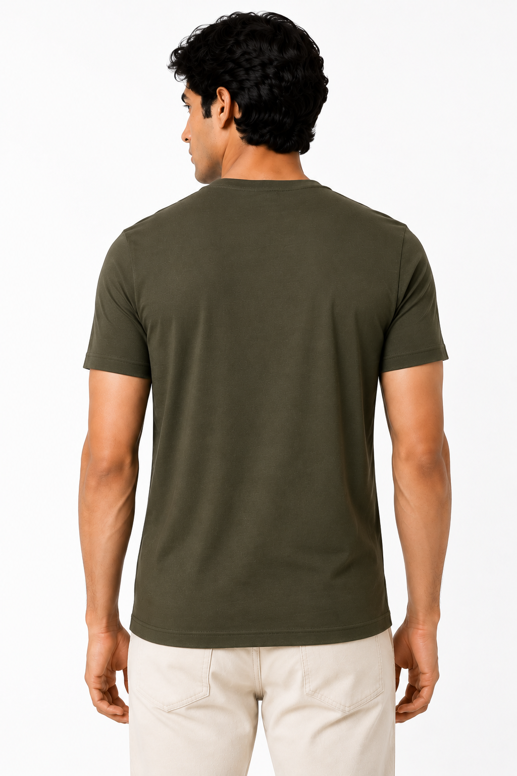 Soft Pima Cotton Men's T-Shirt – Half Sleeve Round Neck - Dark Olive