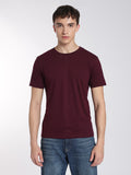 Cotton T-Shirts for Men-Half Sleeve-Round Neck-Regal Cranberry