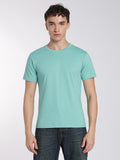Everyday Cotton T-Shirts-Half Sleeve-Round Neck-Dusty Turquoise