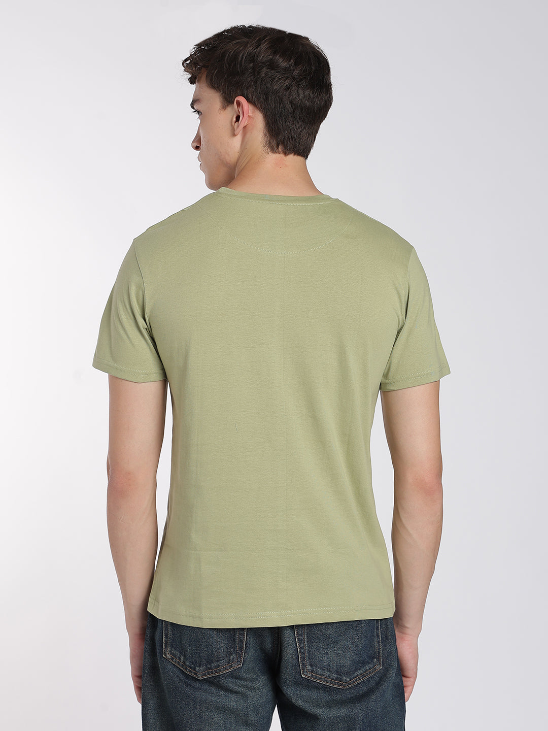Soft Cotton T-Shirts-Half Sleeve-Round Neck-Mint Sage
