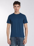 Men's Cotton T-Shirts-Half Sleeve-Round Neck-Deep teal blue