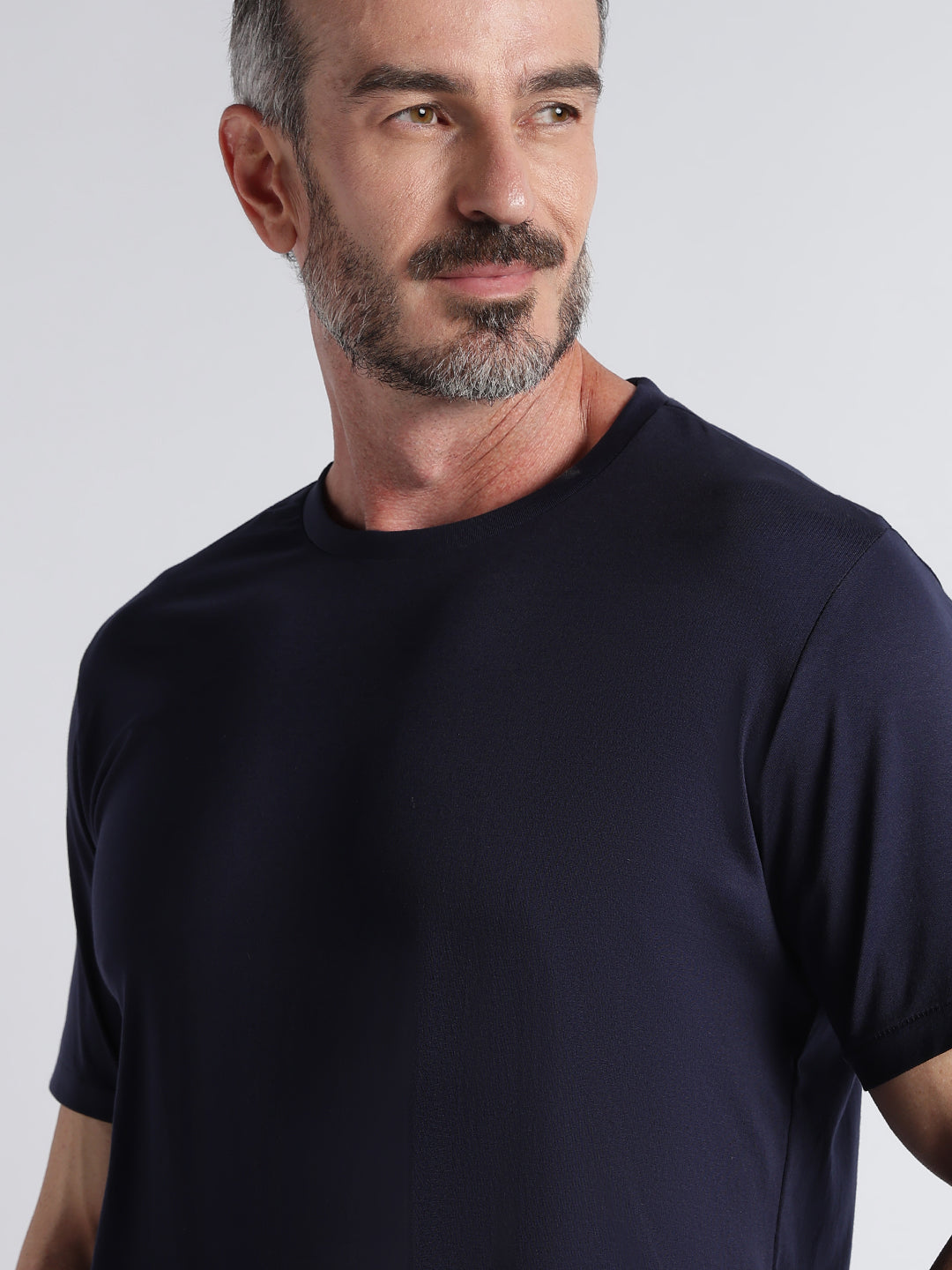 Men's Pima Cotton Round Neck- Half Sleeve T-Shirt – Navy Blue